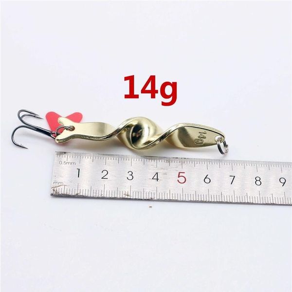 

1pcs gold 10g 14g 21g 28g quality rotating sequin metal spoon fishing lure spinner hard bait treble hooks for bass carp bbyzmz