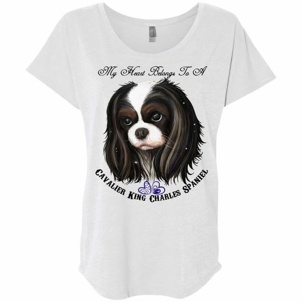 

cavalier king charles spaniel tricolor my heart dolman sleeve t-shirt sport hooded sweatshirt hoodie