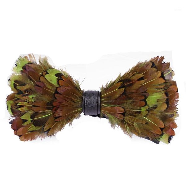 

bow tie handmade green feather high-grade men's suit shirt banquet nightclub wedding groom classic trendy bowtie gifts1, Blue;purple