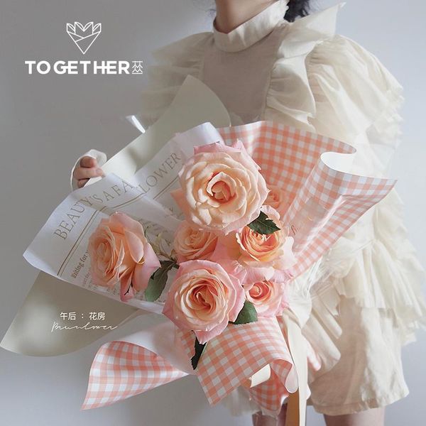 

gift wrap grid flower packing package floral wrapping for florist supplies diy bouquet decoration festive
