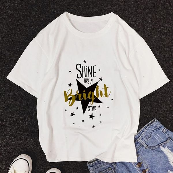 

2021 summer tshirt fine letter printed thin section clothing t shirt women harajuku white short sleeve t shirt femme