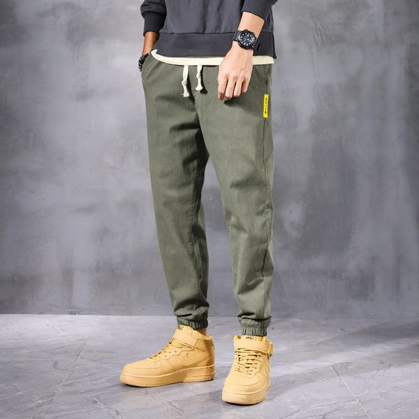 

2021 new autumn japanese style fashion men jeans loose fit casual cargo pants hombre wide leg harem trousers streetwear hip hop joggers 9dkm, Blue