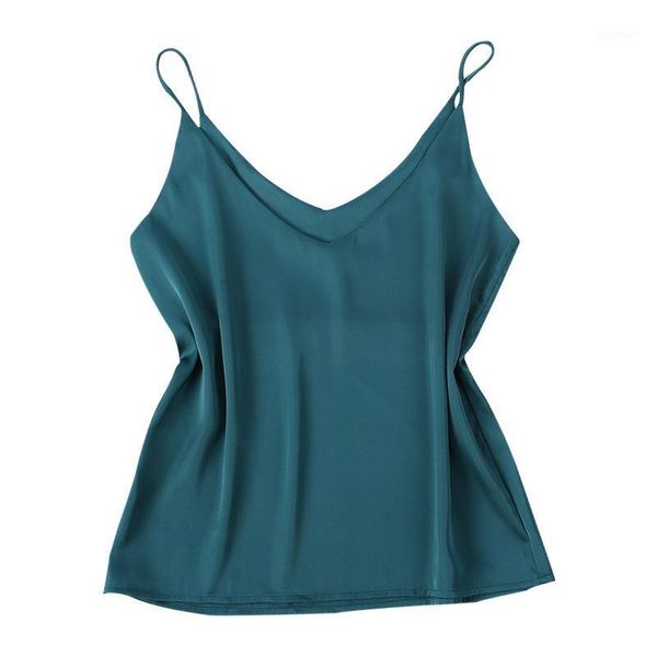 

running jerseys women tank crop silk satin camisole female summer solid color with suspenders v-neck outer wear women's femme1, Black;blue