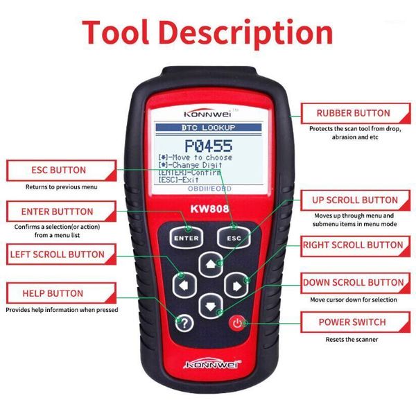 

ms509 same kw808 car fault diagnosis instrument detection decoder scanner elm327obd2al5191