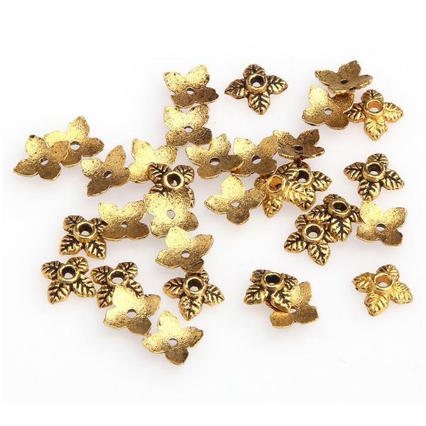 

100pcs retro flower metal bead end caps for jewelry making gold silver tone beads caps jewelry diy acc jllgqy