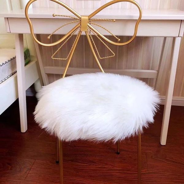 

carpets faux fur round plush rug anti-skid furry bedroom carpet home shaggy floor mat1