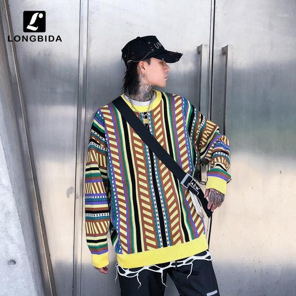 

2019 new retro men striped pullover sweaters vintage casual knitted jumpers sweaters hip hop men / women knitwear sweater 1, White;black