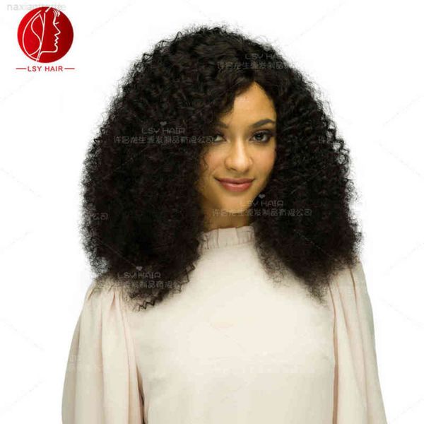 

afro kinky lace s small volume hu peruvian wig, Black