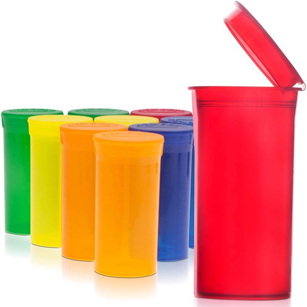 

empty plastic pill capsule bottles with flip cap 50ml 13 dram prescription medicine containers bottle child-proof, squeeze pop airtight, po