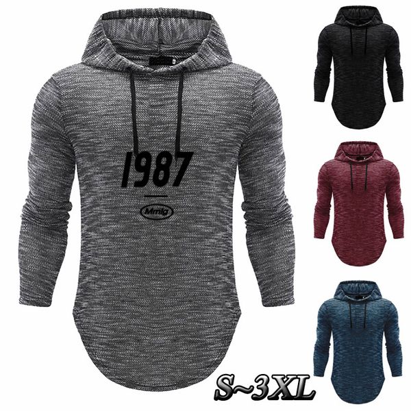 

2020 brand men's long-sleeved hooded casual t-shirt fashionable and stylish sport and long sleeves t-shirt comfortable cotton 1021, White;black