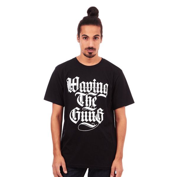 

waving the guns script black summer new fashion brand solid color short sleeve casual wholesale sport hooded sweatshirt hoodie t shirt