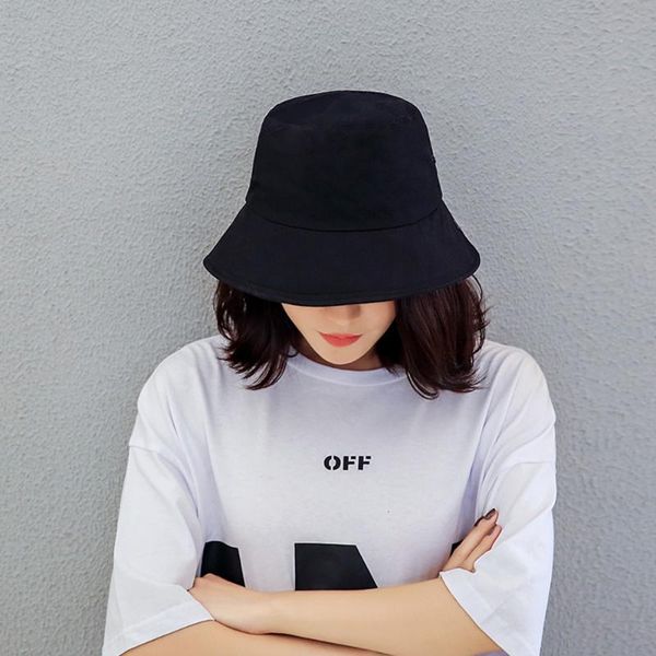 

cloches harajuku fisherman hat woman spring summer sunshade man candy color flat bucket hats head outdoor caps cotton
