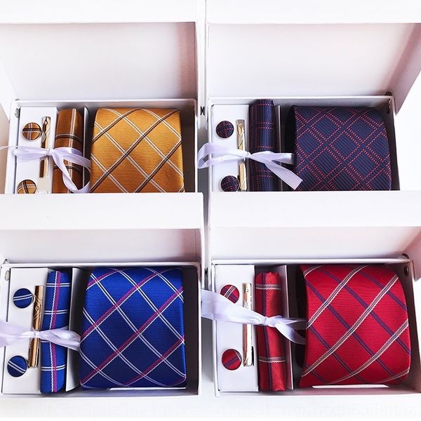 

rdoj gift box packing silk necktie pocket ties wedding mens box neck square men tie set cufflinks handkerchief, Black;blue