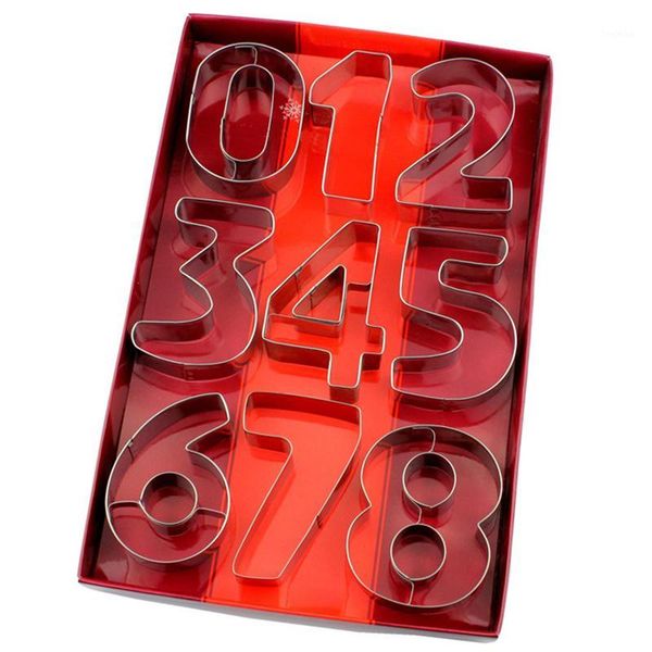 

9pcs/set large size number shape cookie cutter stainless steel cookies mold fondant cake decorating tools1