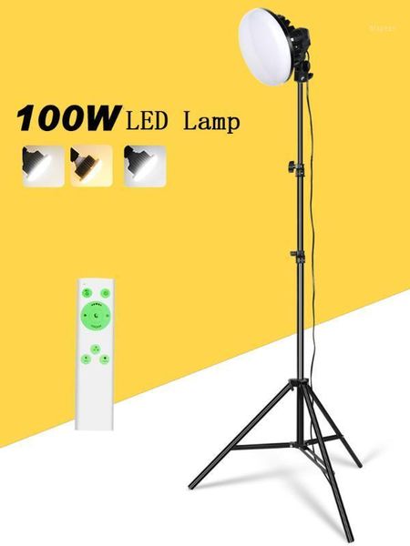 

pgraphy video 3000k-5500k 220v 100w led lamp cri 90 fill light stand continuous lighting kits p studio accessories1