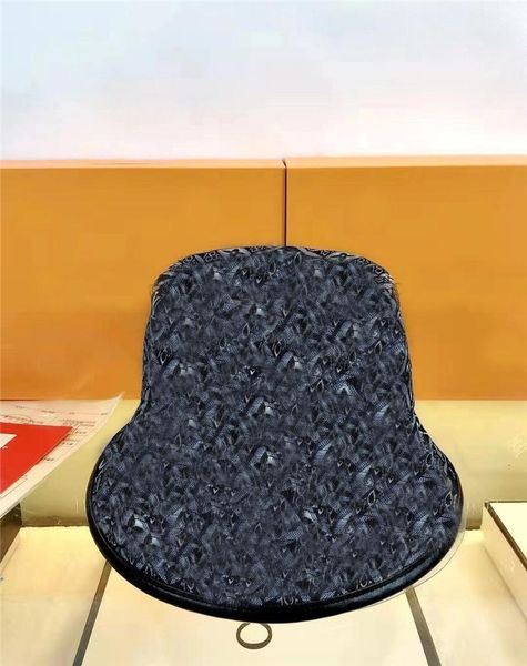 

wide brim hats 2021 letter embroidery bucket hat men women hip hop fisherman summer cap beach sunscreen sun prevent dome, Blue;gray