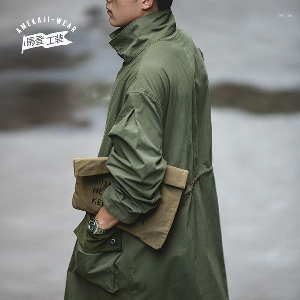 

maden m59 jackets coat for men green oversize denim jacket vintage casual windbreaker solid coat clothes retro outwear1, Black;brown