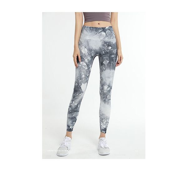 

legging women sports pants tie-dye print contrast colors running yoga joggers trendy womens dance fitness pants wholesale, Black