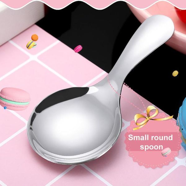 

stainless steel short handle ice cream spoon sugar salt spice condiment scoop for home restaura creative kitchen gadget1