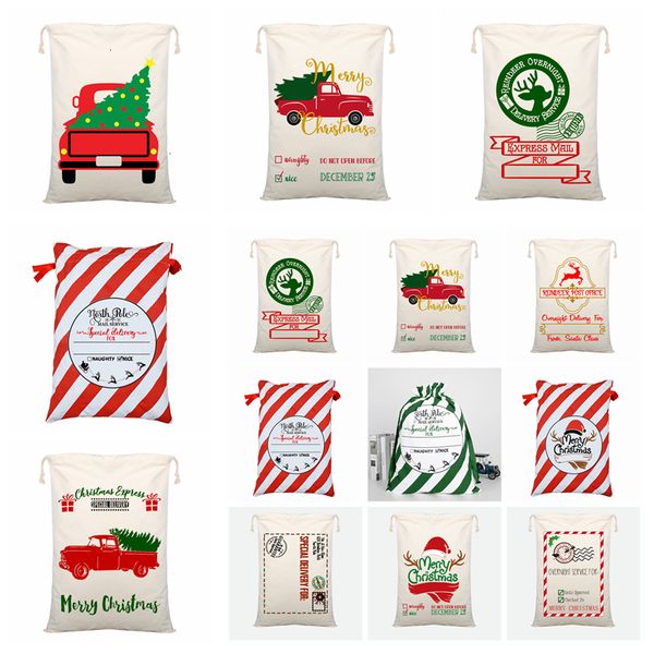 

large bags christmas organic gift candy drawstring reindeers santa claus xmas sack bag for kids 50*7