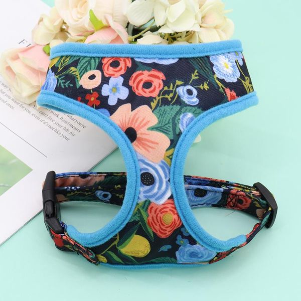 

cute printed chihuahua french bulldog harness adjustable puppy cat harness pet small dog vest for pug yorkie walking sqckmi