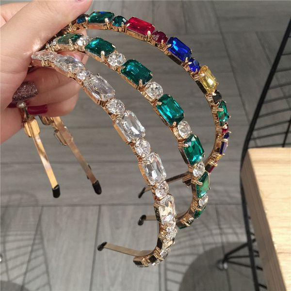 

cn colorful jewelry baroque headbands for women diamond hair accessories gem hairbands for girls crown flower head wrap