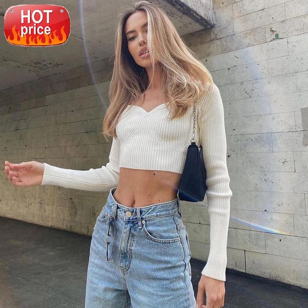 

autumn solid basic knit full sleeve bottoming shirt women 2020 fashion harajuku girls v-neck casual tee shirt goth clothes #3b0z, White