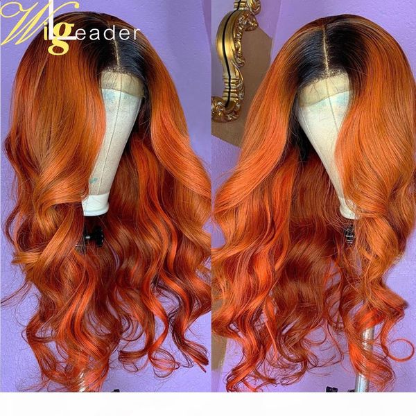 

wigleader dark root ombre wave glueless lace front wigs preplucked 180% 13x6 lace frontal wigs town toned human hair wigs, Black
