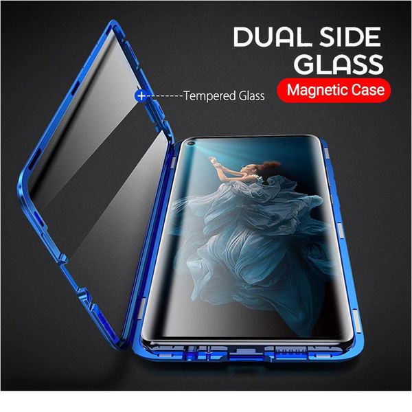 

double sided glass metal magnetic case for samsung galaxy s10e s20 fe a21s a20 a30 a50 a51 a70 a71 a81 bbyjsq