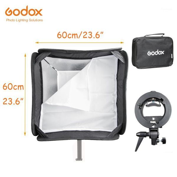

godox adjustable handy speedlite softbox 23.6" 60*60cm with s-type bracket bowens mount with bag for pro studio p lighting1