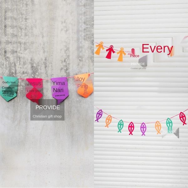 

mkaj7 yile христианка летнего лагерь церковных украшений вы эри христианство любит чувствовали струнные флаг висящих флагов иисус любит вас