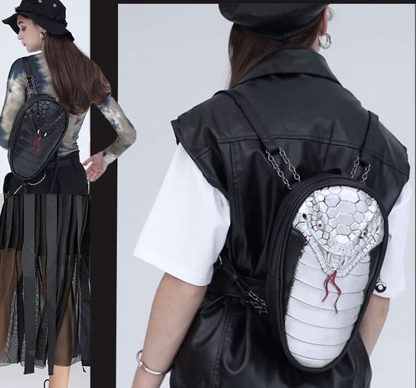 Mochila de moda 3D em relevo Bird Skull Mochila feminina masculina exclusiva bolsa de rocha caprichosa bolsa de presentes legais para adolescentes bolsas de Halloween para meninas meninos