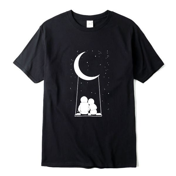 

sport men t shirt 100% cotton short slleve funny moon print men t shirt casual summer loose men tshirt o-neck male t-shirt tee shirts