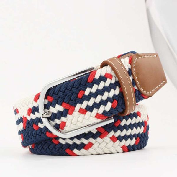 

men female casual knitted pin buckle belts nylon adjustable women belt outdoor travel tactical buckle pants waist belt 130cm, Black;brown