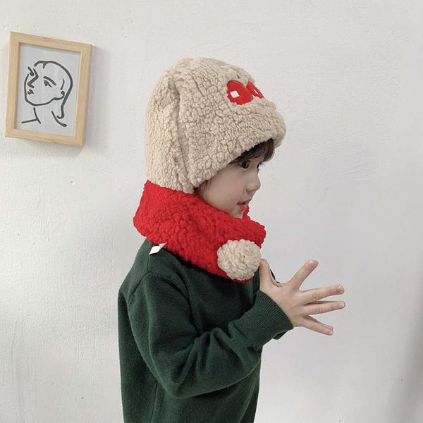 

scarf, children's tiktok all lamb and hat, the red hat. b5ik, Red;brown