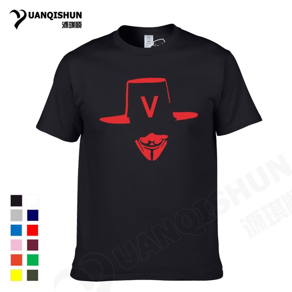 

sport yuanqishun movie v for vendetta printing t-shirt anonymous guy fawkes tshirt robot fsociety mask men's short sleeve tee