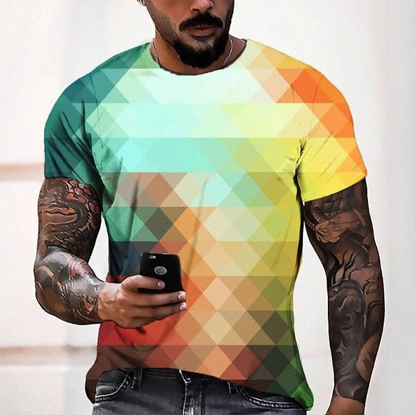 

men's tee t shirt 3d print graphic round neck casual daily 3d print short sleeve fashion designer cool comfortable red f4eq#, White;black