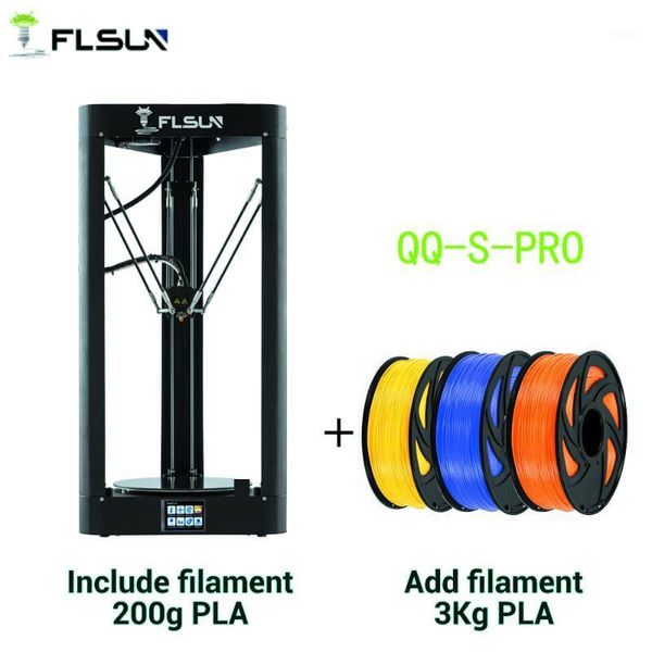

printers qq-s pro flsun delta 3d printer high speed auto-leveling switch large print size kossel 3d-printers touch screen1