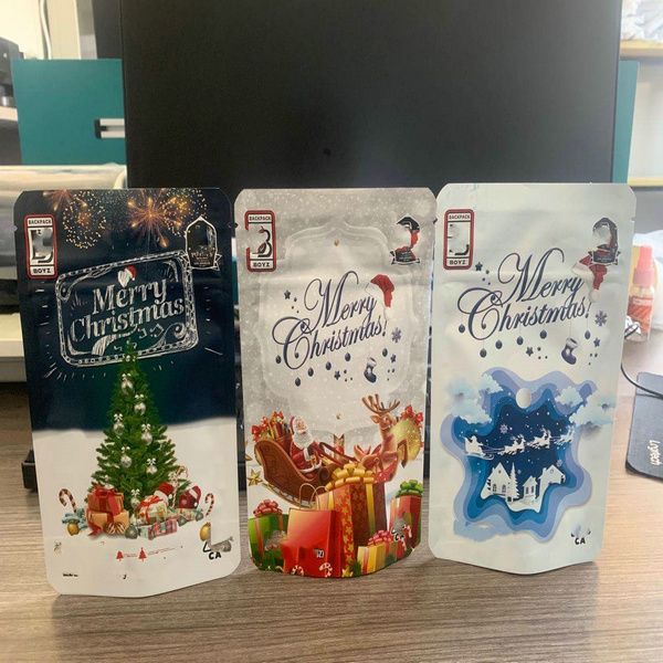 

merry christmas backpack boyz white 3.5g childproof edibles plastic zipper package dry herb tobacco flower wmtaho dh_niceshop