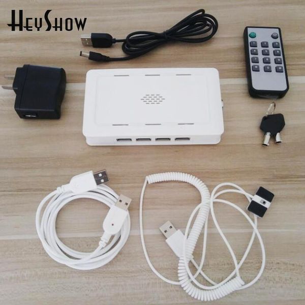 

8 port remote control lapsecurity diaplay alarms host system with 8 pcs security computer cables anti-theft for retail sales