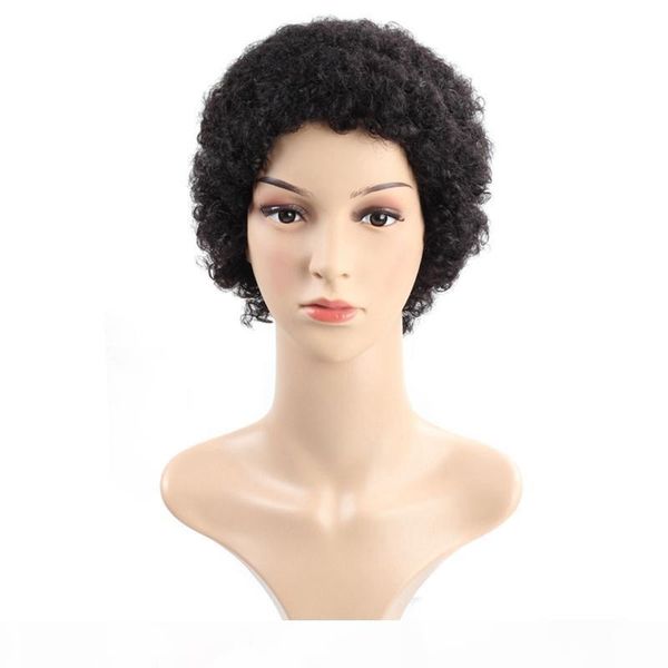 

8inch swiss lace frontal wig indian straight short wigs brazilian virgin hair kinky curly lace front wigs human hair wigs with baby hair, Black;brown