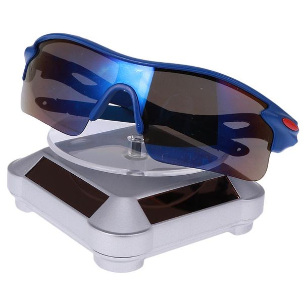 

display turntable rotating display base stand for jewelry phone pgraphy cups - solar/battery powered, 4 colors available, Pink;blue