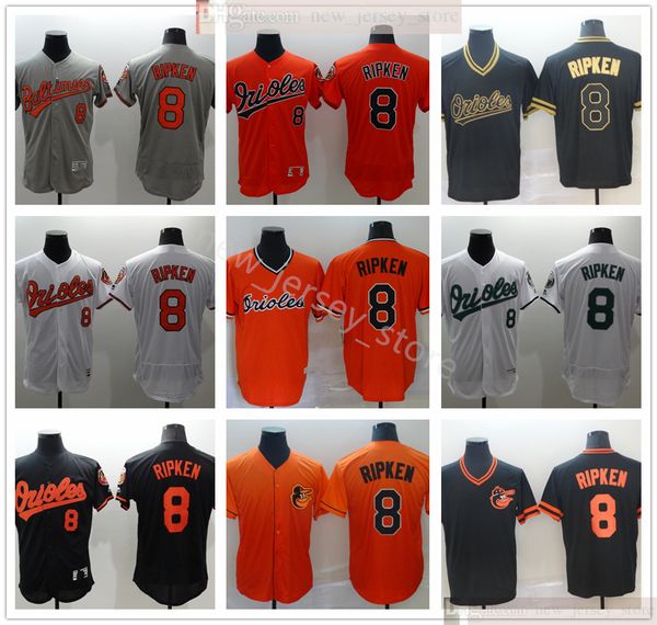 

baseball 8 cal ripken jr. jerseys stitched cal ripken man women kids youth black white grey gray orange gold jerseys, Blue;black