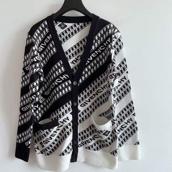 

knitted cardigan autumn and winter women's high neck casual loose ladies knitted pullover designer luxury women's sweater women&#0, White;black