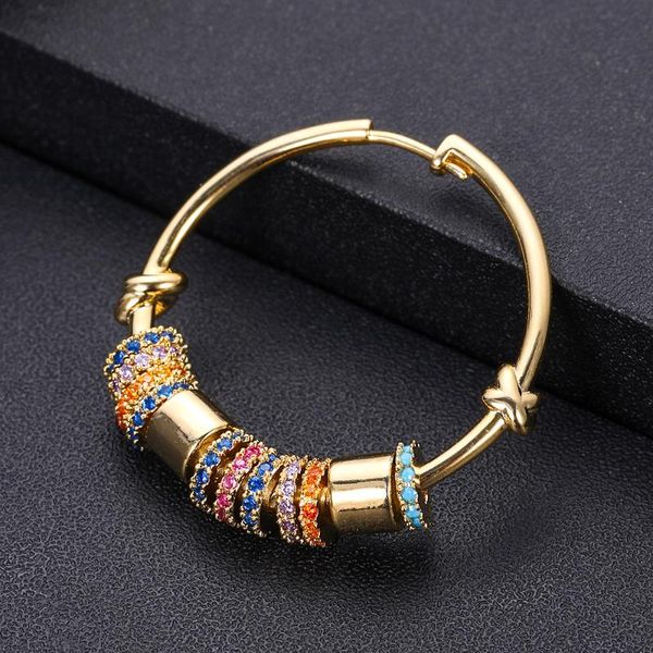 

hoop & huggie janekellytrendy geometricwer mix earrings for women accessories full cubic zirconia jewelry pendientes mujer moda, Golden;silver