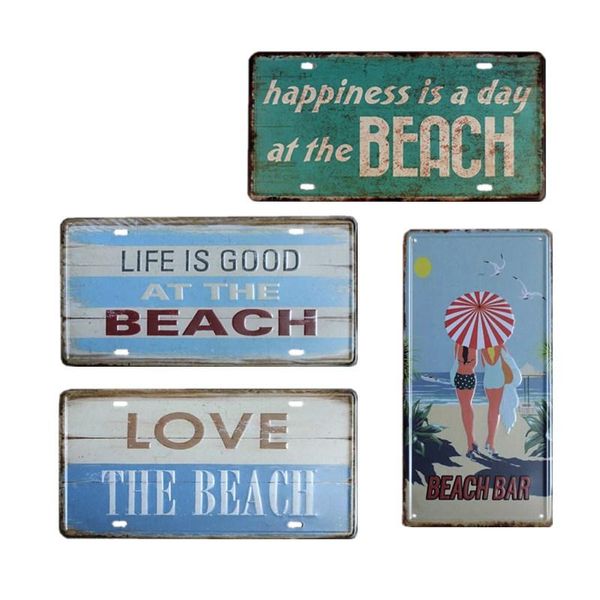 

bar decor decorative vintage pub club decoration license plaques beach 15x30cm metal home plates wall wmtvwa xhhair