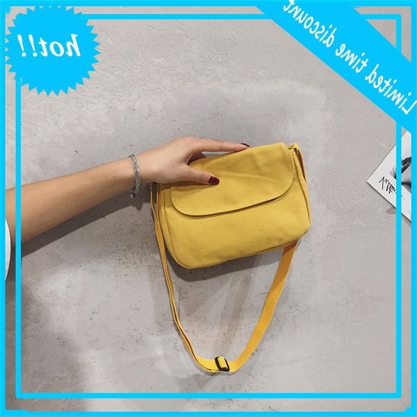 

ins solid color canvas bag art little fresh soft girl