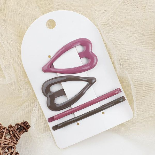 

wholesale color hairpins heart snap hair clips for girls children women hair bobby pins barrettes hair accessories styling tools wmtwmm, Black;brown