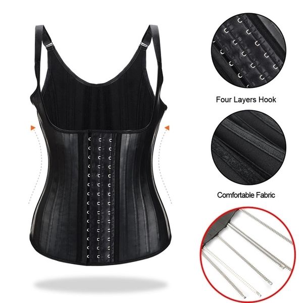 

latex waist trainer modeling strap body shaper slimming underwear reductive strip woman reducing shapers bustier corset fajas lj201210, Black;white