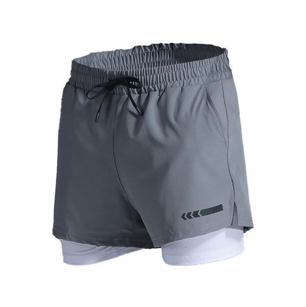 

2021 running shorts men fitness gym training basketball sports shorts quick dry workout gym sport jogging double deck summer men beach short, White;black